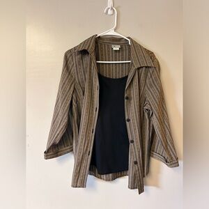 CB career short sleeve blouse with faux tank
